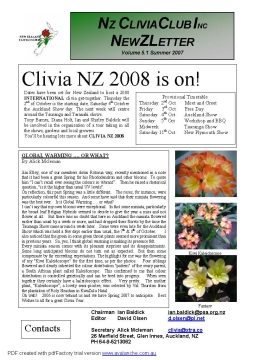 Clivia Newsletter Summer 2007