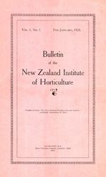 NZIH Bulletin 1925, Vol.1, No.1